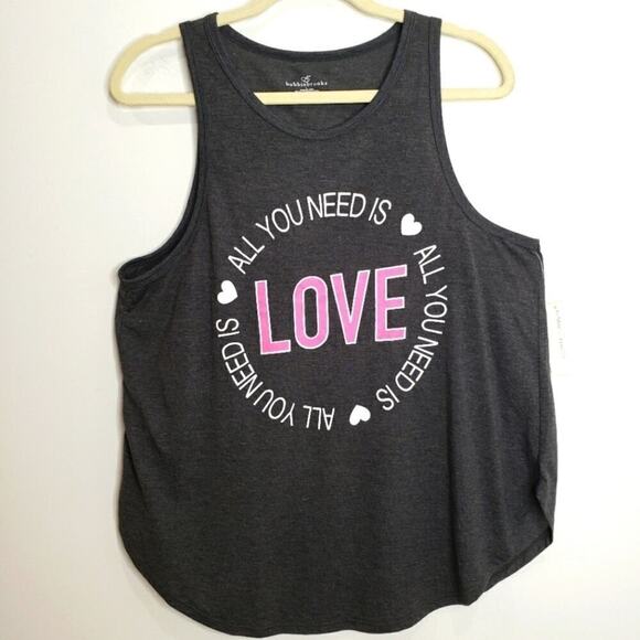 Bobbie Brooks Graphic All You Need Is Love Tank Top Large - Picture 4 of 5